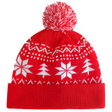 Christmas Jacquard Pompom New Year Knitting Hat