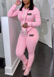 Women Letter print Casual Hoodies And Pants Sports Two Piece Set