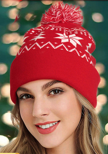 Christmas Jacquard Pompom New Year Knitting Hat