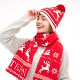 Christmas snowflake elk scarf gloves hat Three-Piece
