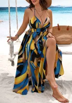 Women Beach Printed Strap Dress