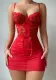 Women Lace See-Through Temptation Nightdress T-Back Sexy Lingerie Two Piece Set
