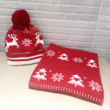 Christmas snowflake elk scarf gloves hat Three-Piece