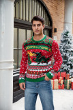 Jacquard Long Sleeve Christmas Men's Autumn Winter Casual Pullover Knitting Sweater