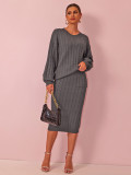 Autumn Winter Women's Clothing Fashionable Knit Sweater Skirt Women's Suit