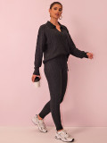 Autumn Winter Women Fashion Solid Color Sweater Trousers Knitting Two-Piece Set