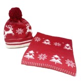 Christmas snowflake elk scarf gloves hat Three-Piece