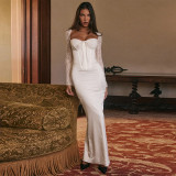 Women Sexy Lace Long Sleeve Bodycon Dress