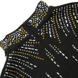 Women Beaded Patchwork Beaded Dress
