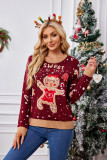 Casual Women Autumn Winter Long-Sleeved Pullover Christmas Sweater