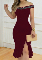 Women Off Shoulder ruffle dress