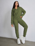 Autumn Winter Women Fashion Solid Color Sweater Trousers Knitting Two-Piece Set