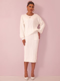 Autumn Winter Women's Clothing Fashionable Knit Sweater Skirt Women's Suit