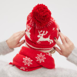 Christmas snowflake elk scarf gloves hat Three-Piece