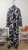Fashion Print Casual Shirt Wide-Leg Pants Two-Piece Set