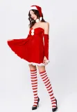 Christmas Uniform Party Costume Red Strapless A-Line Dress