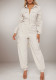 Fashion Women Pocket Elastic Slim Waist Zipper Cargo Jumpsuit