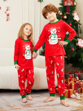 White Snowman Christmas Parent-Child Set Autumn And Winter Mother And Daughter Christmas Family Outfit Red Pajamas