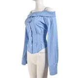 Women's Long Sleeve Top Off Shoulder Shirt