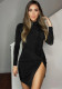Women's Transparent Low Back Knot Irregular Sexy Short Dress