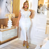 Fashion V-Neck Africa Plus Size Women's Bodycon Dress