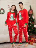 White Snowman Christmas Parent-Child Set Autumn And Winter Mother And Daughter Christmas Family Outfit Red Pajamas