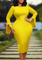 Women's Autumn Fashion Chic Elegant Africa Plus Size Bodycon Dress