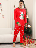 White Snowman Christmas Parent-Child Set Autumn And Winter Mother And Daughter Christmas Family Outfit Red Pajamas