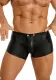 Men's Sexy Pu-Leather Square Leg Shorts