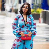 African Women long sleeve Print Jumpsuits