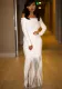 Women sexy Off Shoulder tassel long sleeve off-shoulder wrap dress