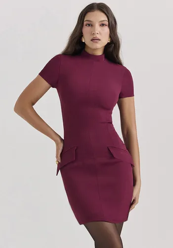 Women Pocket Short Sleeve Bodycon Dress