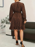 Plus Size Women V-Neck Printed Casual Dress