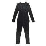 Women Fall Long Sleeve Black Jumpsuit