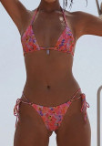 Floral Swimsuit Lace Halter Neck Sexy Bikini