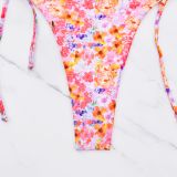 Floral Swimsuit Lace Halter Neck Sexy Bikini
