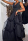 Spring V-Neck Sleeveless High Waist Ruffle Hollow Waist Holidays Long Dress