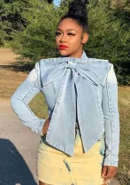 Sexy Fashion Women's Clothing Long-Sleeved Denim Jacket Top