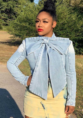 Sexy Fashion Women's Clothing Long-Sleeved Denim Jacket Top