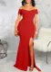 Sexy Fashion Solid Color Off Shoulder Split Dress