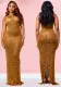 Women Mesh Beaded See-Through Sexy Dress