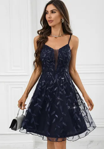 Sexy Low Back Lace Sequin Dress Short Skirt Women's Small Dress