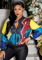 Women Long Sleeve Sequin Top