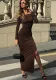 Women Off Shoulder Sexy Pleated Slit Dress
