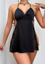 Women Lace Patchwork Sleeveless Dress Sexy Lingerie