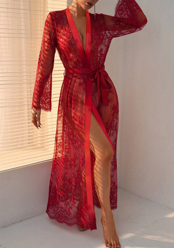 Women Lace Long Sleeve Dress Sexy Lingerie