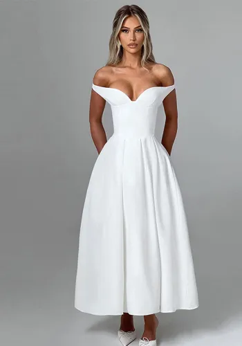 Women Autumn Elegant V-neck Backless Dress
