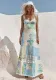 Women Printed Sexy Backless Bow Tie Dress