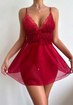 Women Lace Patchwork Sleeveless Dress Sexy Lingerie