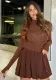 Women autumn and winter high collar long sleeve Mini Dress